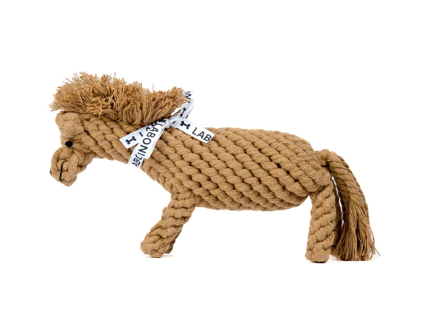 Hundespielzeug braunes Pferd Pferdinand LABONI - aus Baumwolle natürlich gefärbt